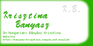 krisztina banyasz business card